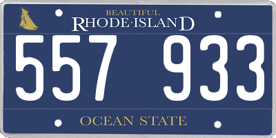 RI license plate 557933