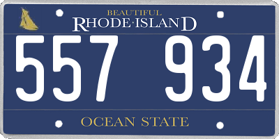 RI license plate 557934
