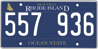 RI license plate 557936