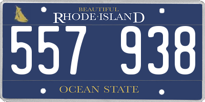 RI license plate 557938