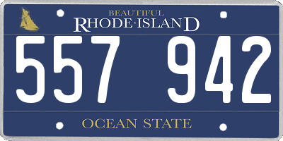 RI license plate 557942