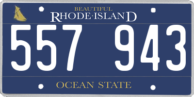 RI license plate 557943