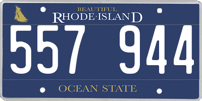 RI license plate 557944