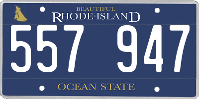RI license plate 557947