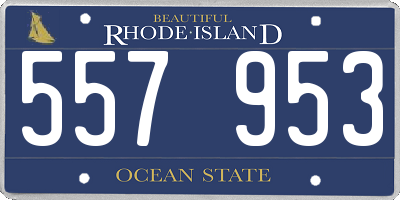 RI license plate 557953