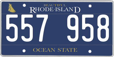 RI license plate 557958