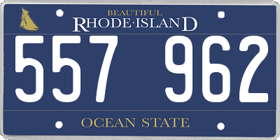 RI license plate 557962