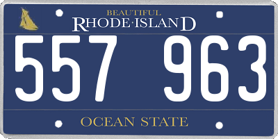 RI license plate 557963