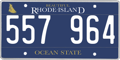 RI license plate 557964