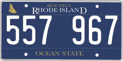 RI license plate 557967