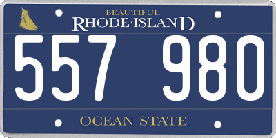 RI license plate 557980