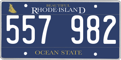 RI license plate 557982