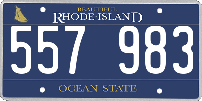 RI license plate 557983