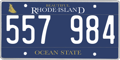 RI license plate 557984