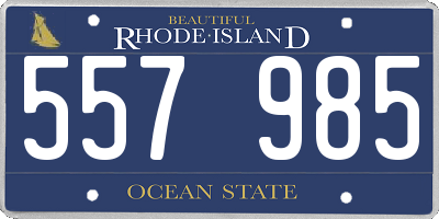 RI license plate 557985