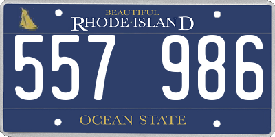 RI license plate 557986