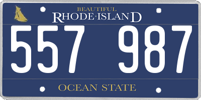 RI license plate 557987