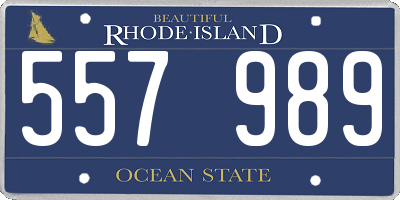 RI license plate 557989