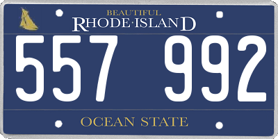 RI license plate 557992