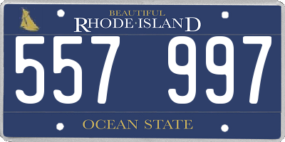 RI license plate 557997