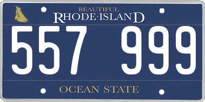 RI license plate 557999