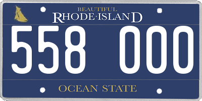 RI license plate 558000