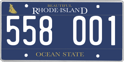 RI license plate 558001