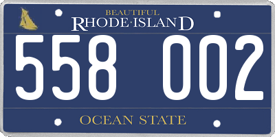 RI license plate 558002