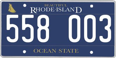 RI license plate 558003
