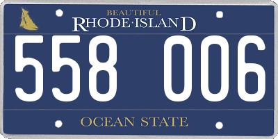 RI license plate 558006