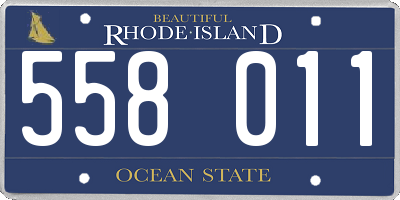 RI license plate 558011