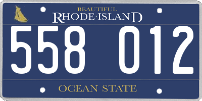 RI license plate 558012