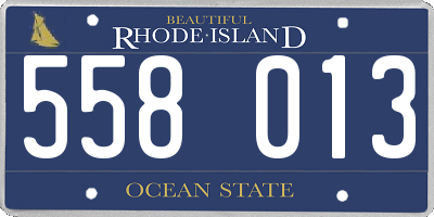 RI license plate 558013
