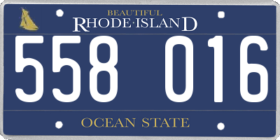 RI license plate 558016