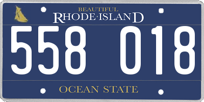 RI license plate 558018