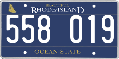RI license plate 558019