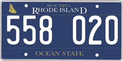RI license plate 558020