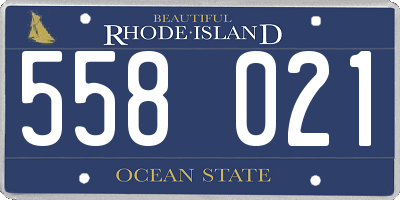 RI license plate 558021