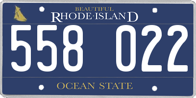RI license plate 558022