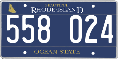 RI license plate 558024