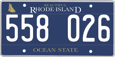 RI license plate 558026