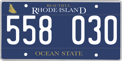 RI license plate 558030