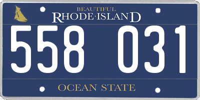 RI license plate 558031