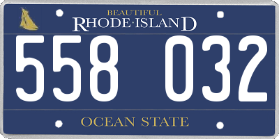 RI license plate 558032