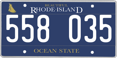 RI license plate 558035