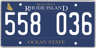 RI license plate 558036