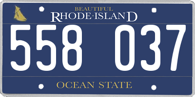 RI license plate 558037