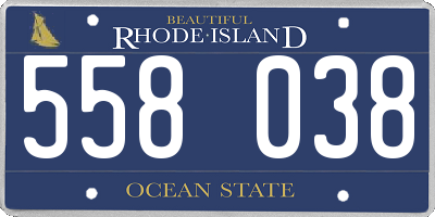 RI license plate 558038