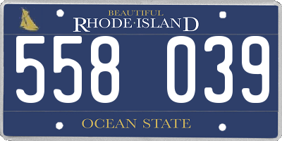 RI license plate 558039