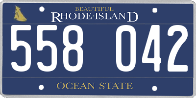 RI license plate 558042